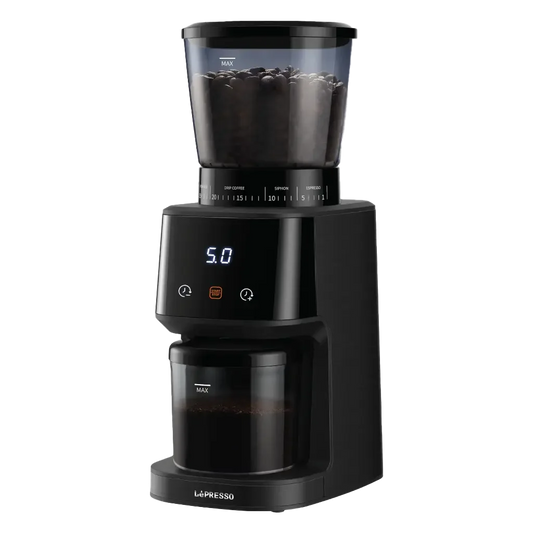 LePresso Digital Coffee Grinder - Precision Burr Mill with 31 Grind Settings