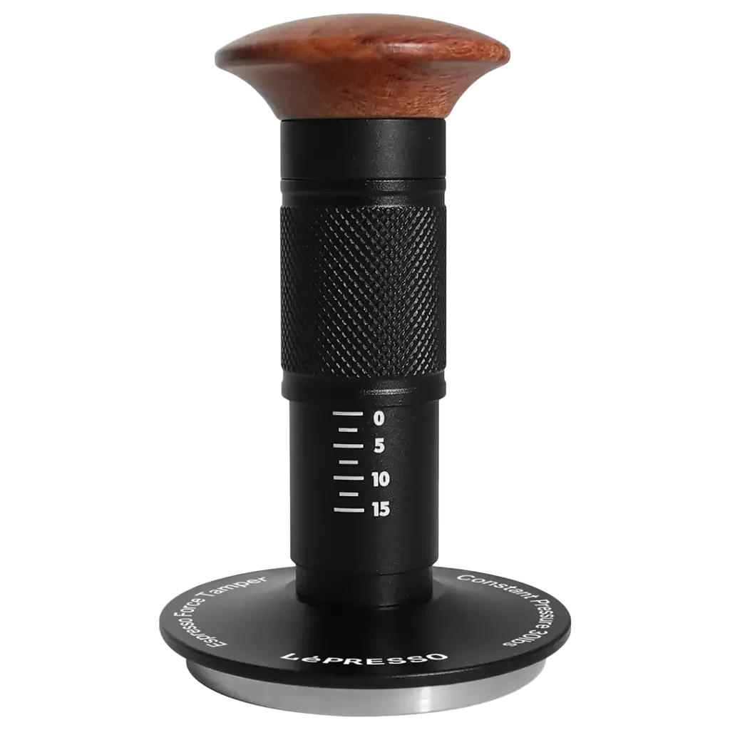 LePresso 58.5mm Impact Coffee Tamper with Threaded Base - Black