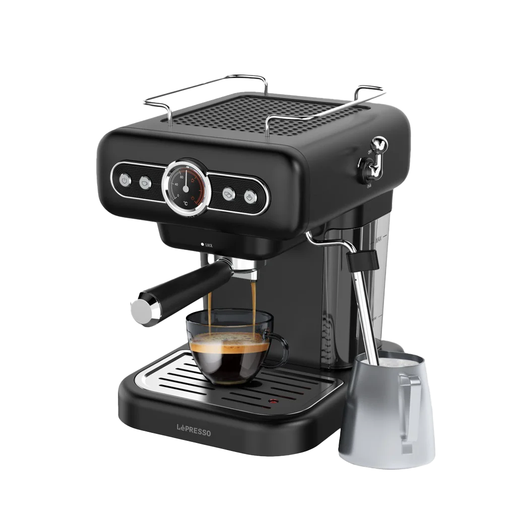 LePresso Classic Retro Espresso Machine - 15 Bar Pump with Pressure Gauge