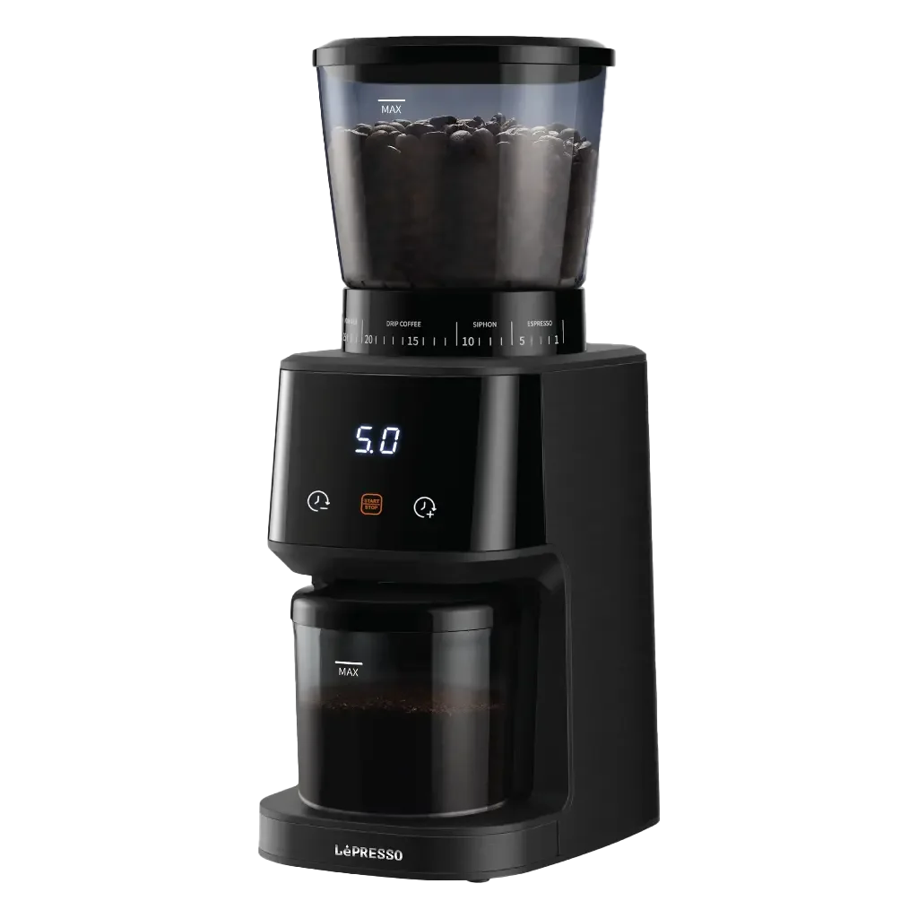 LePresso Digital Coffee Grinder - Precision Burr Mill with 31 Grind Settings